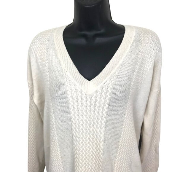 Noel Asmar Equestrian V-neck Very Soft Wool Sweater Size M - Picture 3 of 6